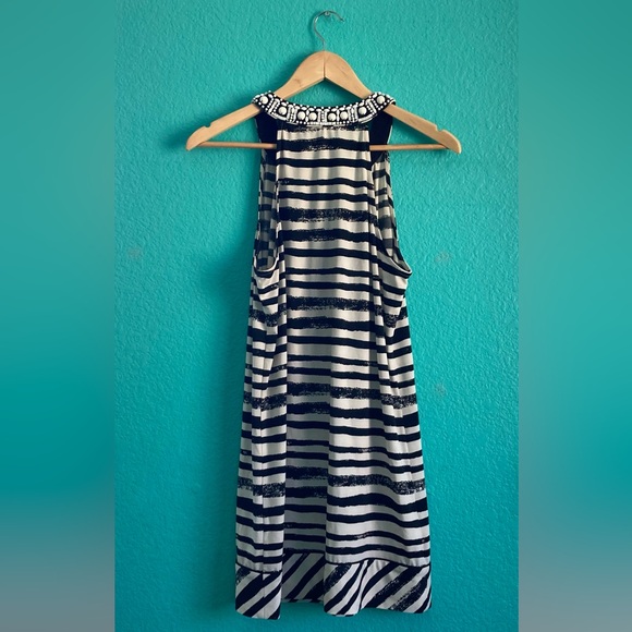 BCBG MaxAzria Black and white Striped mini dress. - Picture 5 of 9